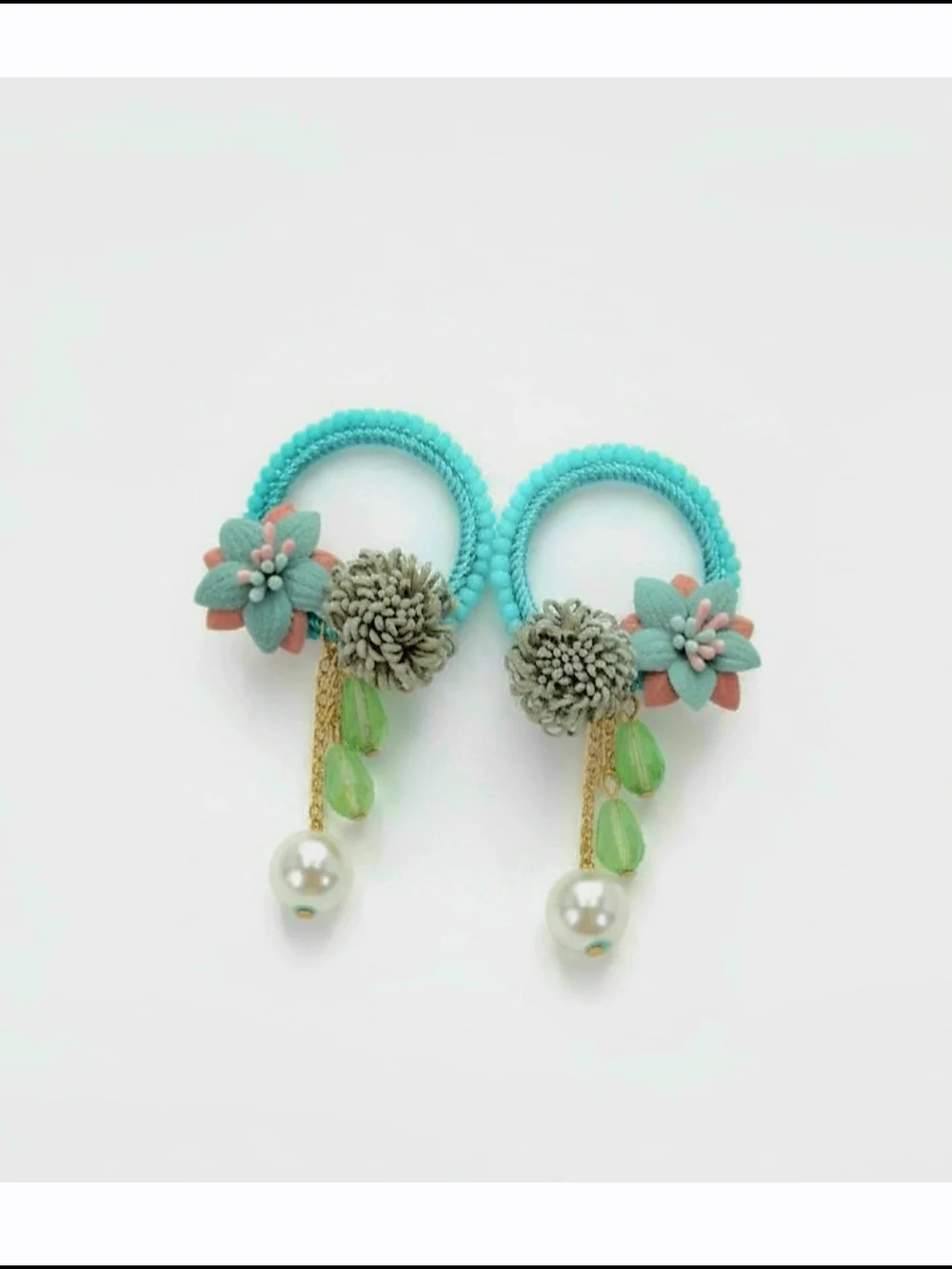 Handcrafted Bohemian- Floral Embellished Drop Earrings - Spring & Summer Fashion